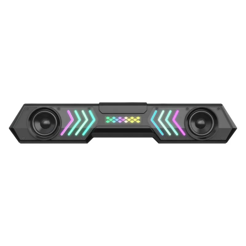 Desktop Wired Bluetooth Soundbar Computer Speaker HIFI Stereo Soundbox with Dynamic RGB Light Effect Double Bass Diaphragm