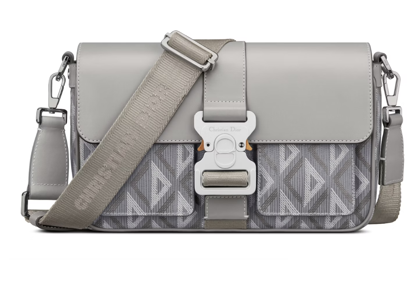 Sac à bandoulière Dior Hit The Road Diamond CD Grey with Silver-tone