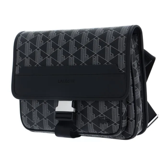 LACOSTE Messenger Bag L Monogram Noir Gris [231524] - sac à épaule bandoulière