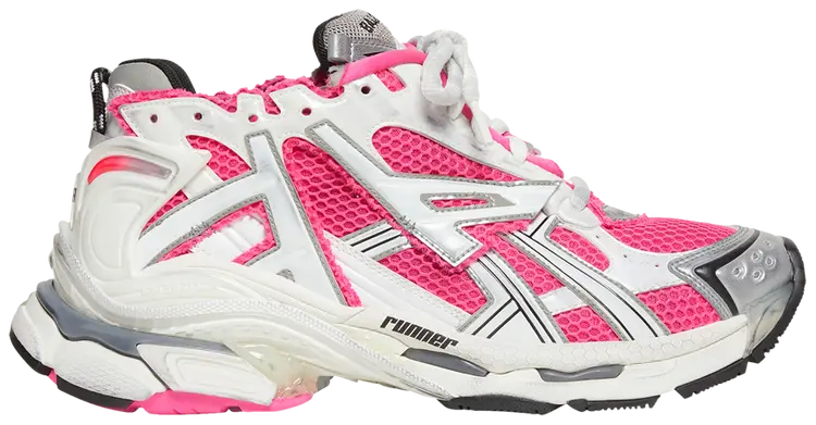 Balenciaga Runner Sneaker in white neon pink