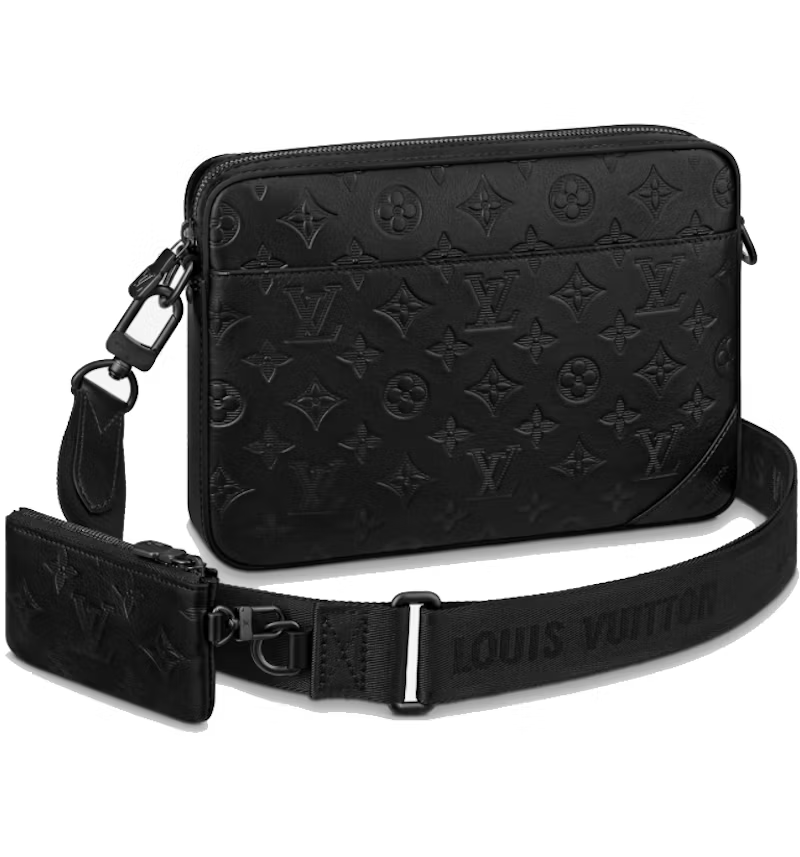 Sac Louis Vuitton Duo Messenger noir with Black-tone de la collection in Leather
