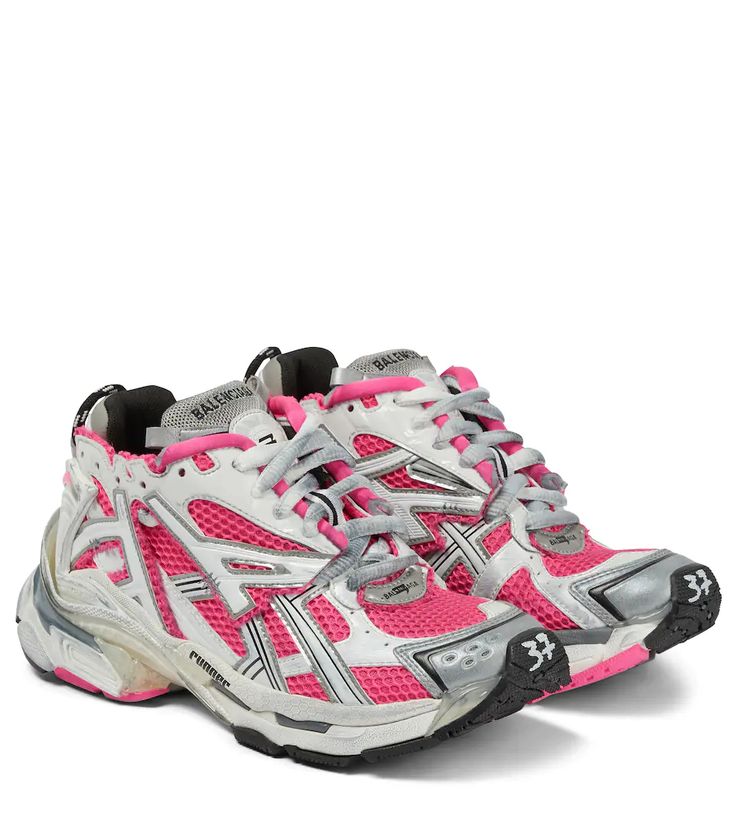 Balenciaga Runner Sneaker in white neon pink